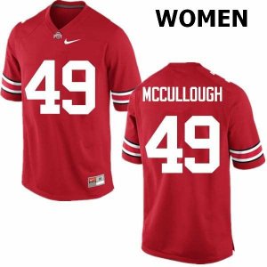 NCAA Ohio State Buckeyes Women's #49 Liam McCullough Red Nike Football College Jersey GIB2645OJ